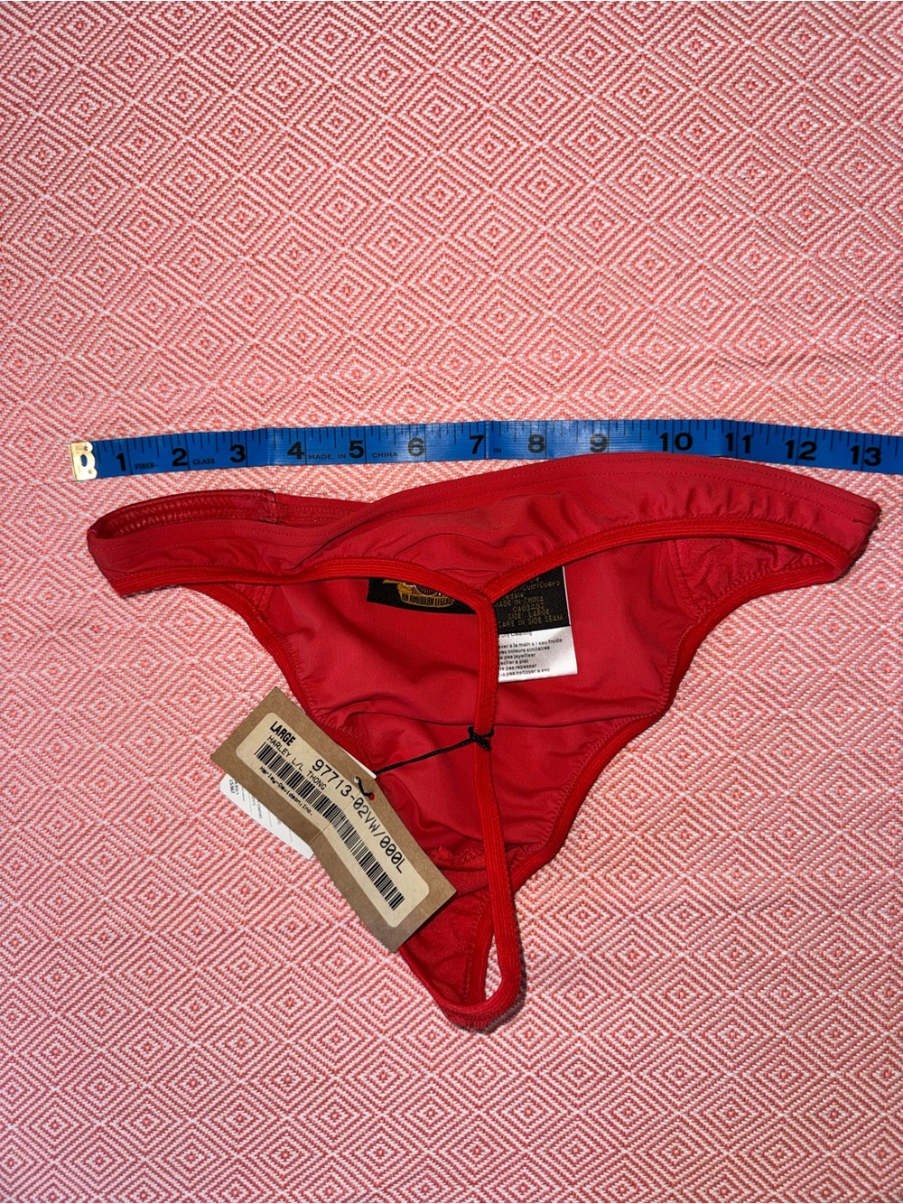 Large women’s Harley Davidson leather, Lycra Red/ orange Women's thong/panty. - Picture 4 of 4